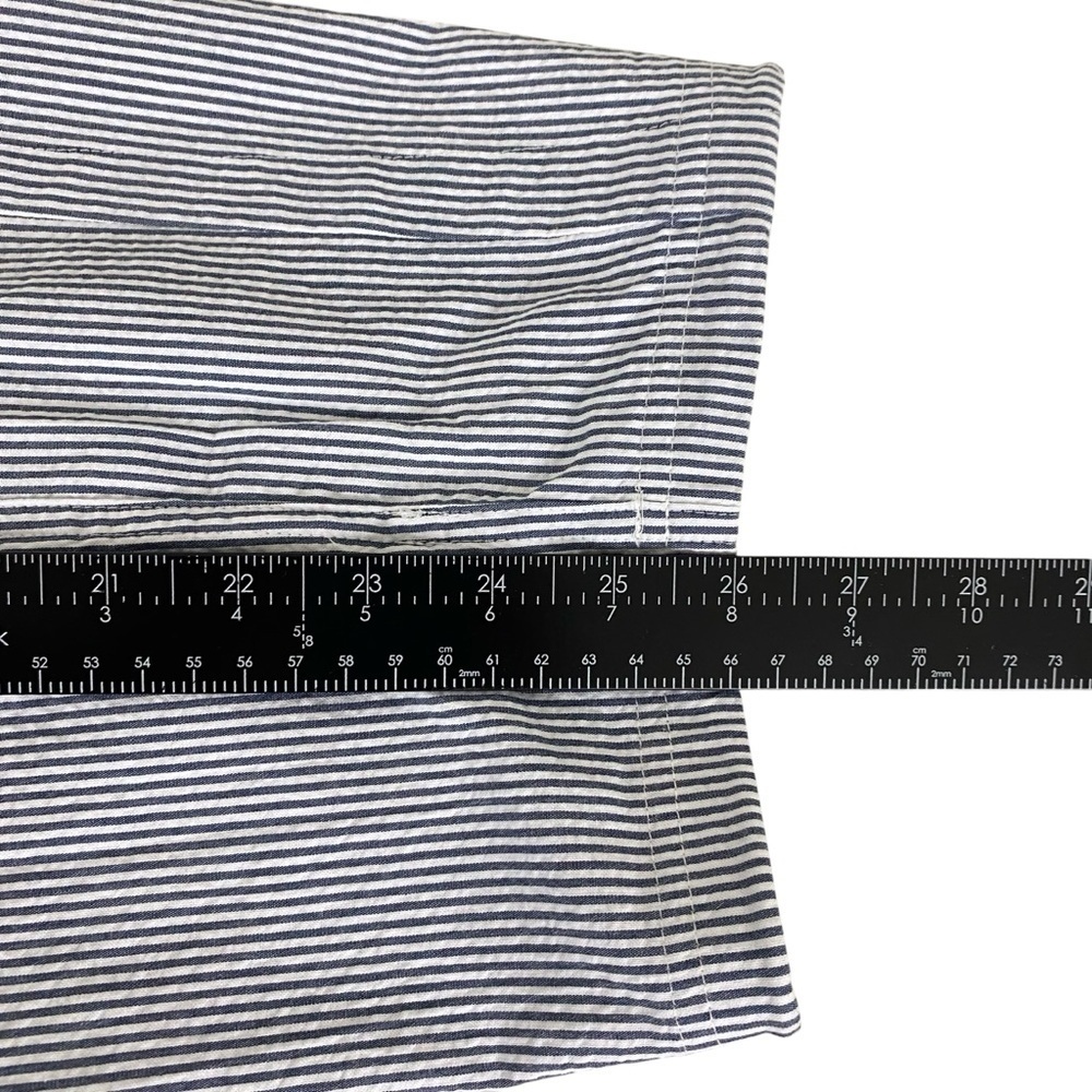 Nylora Womens Baggy Taper Cargo Crop Pants One Size Fits Most Striped Navy White - Picture 10 of 12